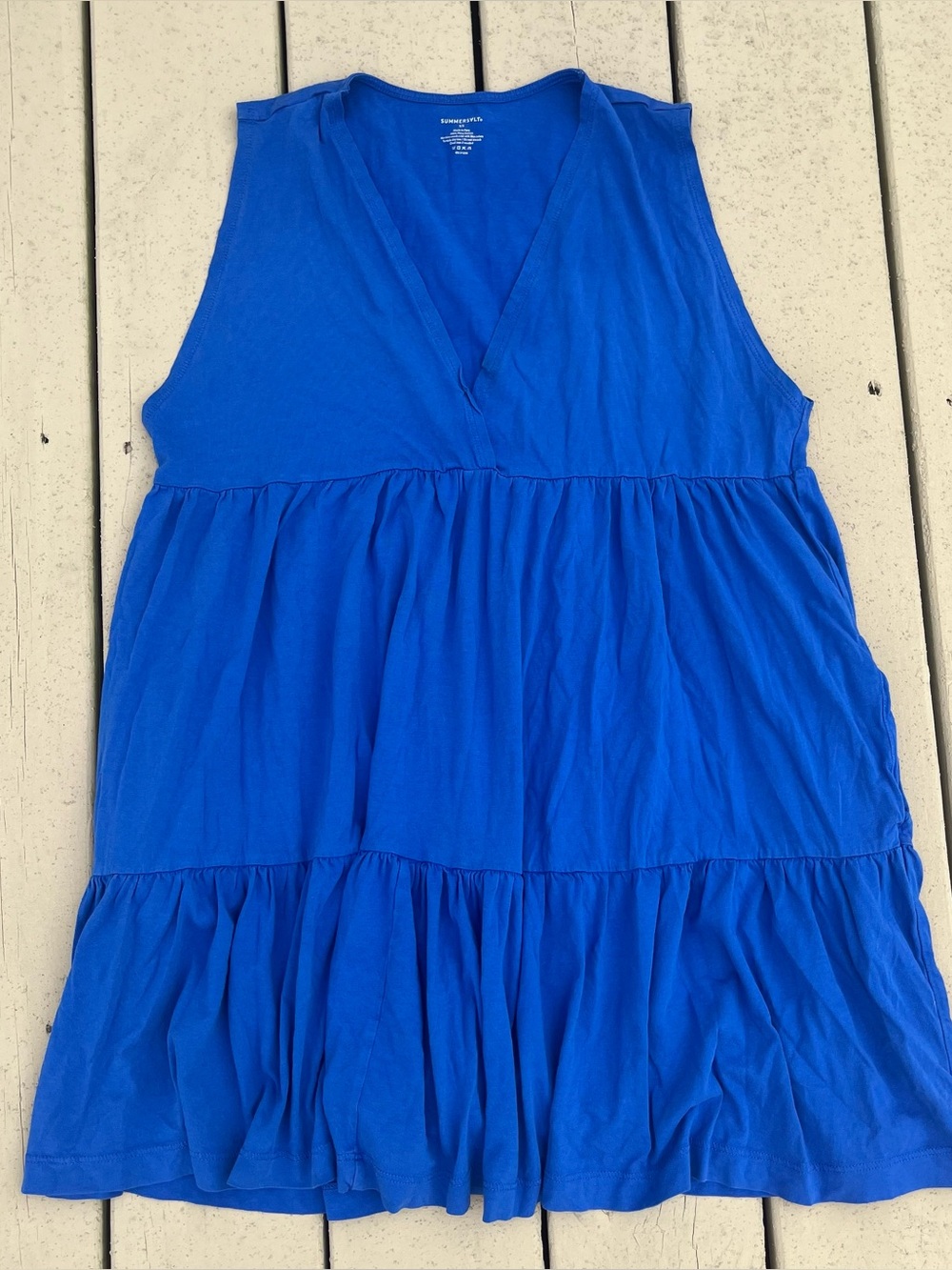 Summersalt dress blue ruffle beach coverup casual resort vacation size XS